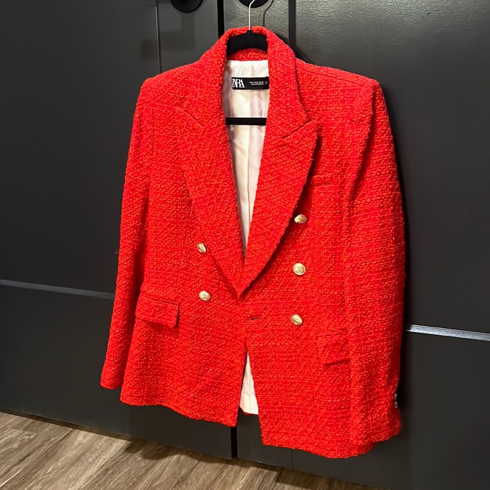 Zara red blazer